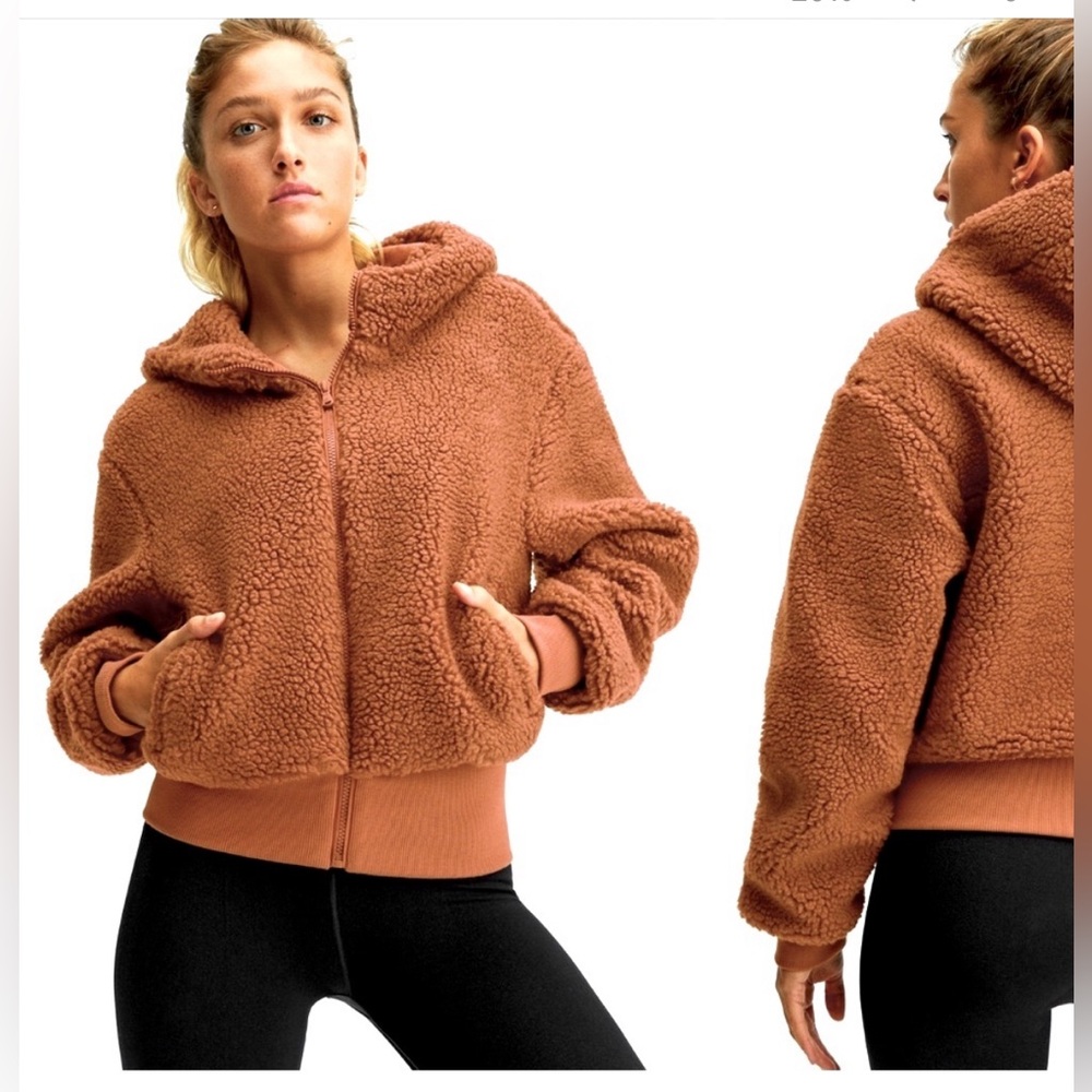 EUC Fabletics Summit Teddy Jacket, Toffee, size Medium